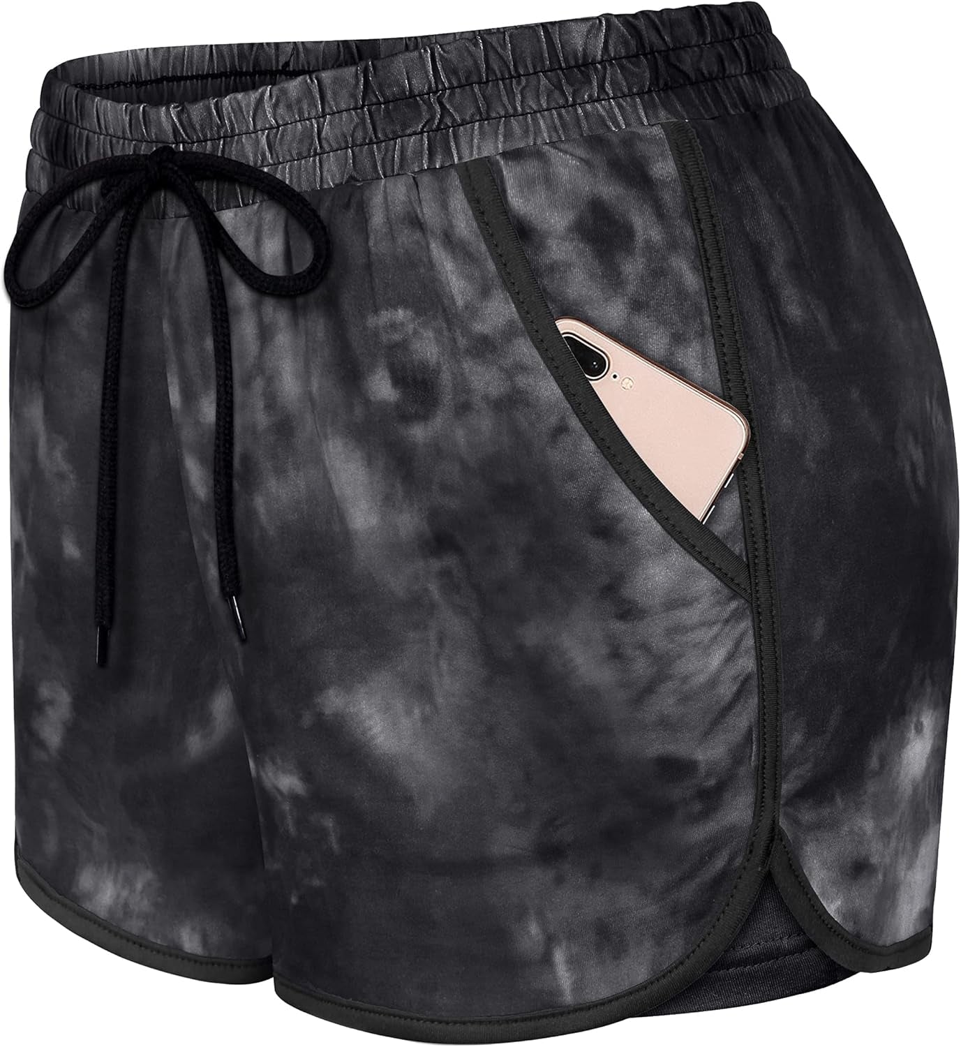 Womens 2 In1 Running Athletic Workout Yoga Shorts with Pockets S-XXXL