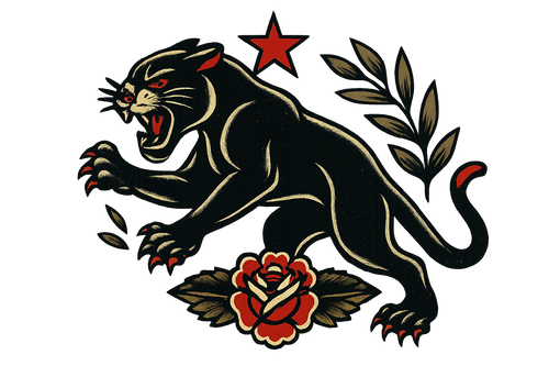 American traditional panther LOGO