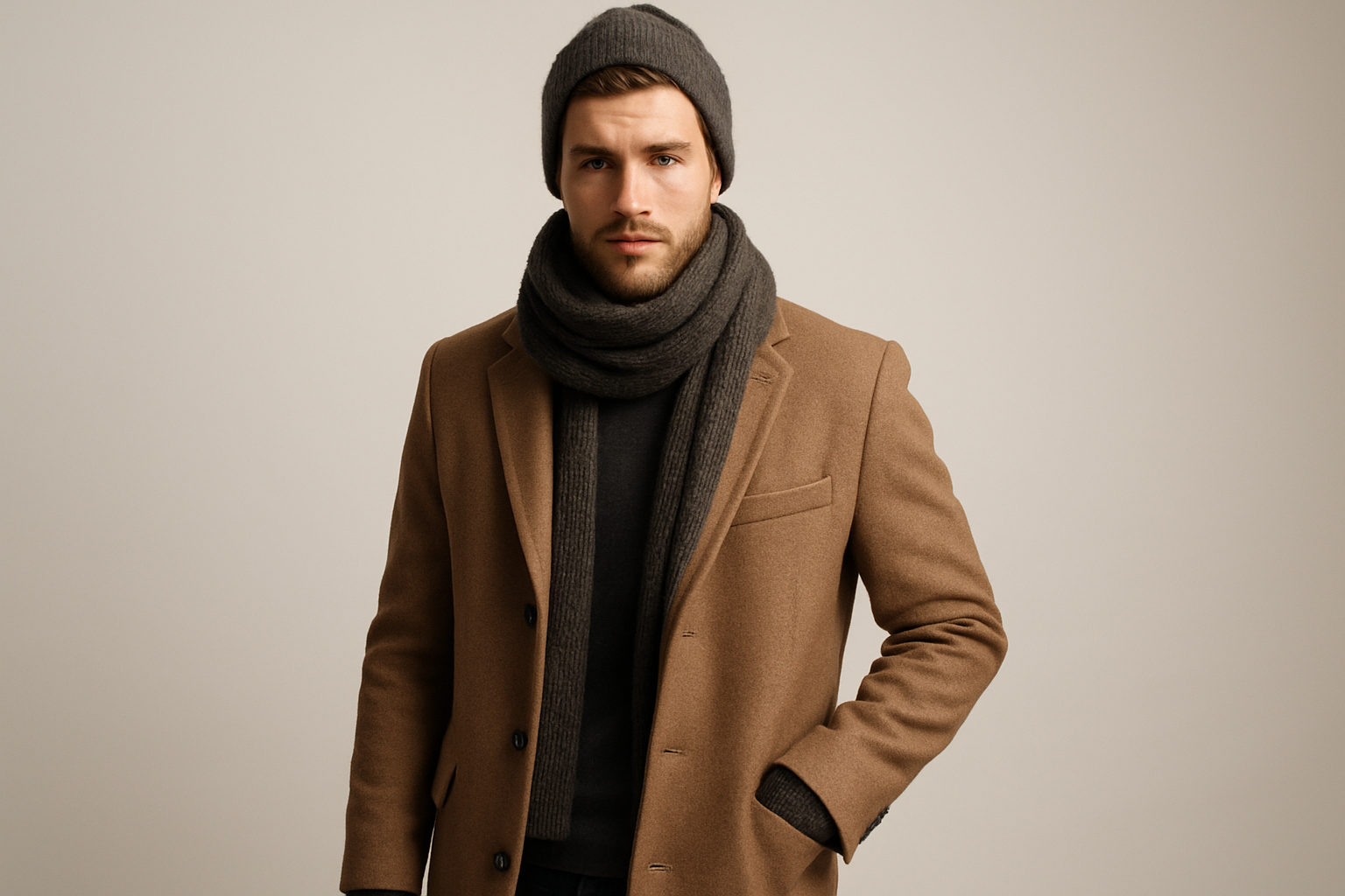 winter clothing men model